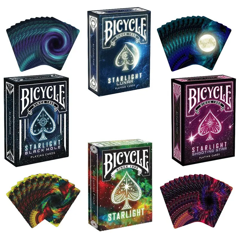 Goede 1 st Fiets Poker 4 Stijl Kiezen Starlight Shooting star Zwart Gat lunar Dek Fiets Speelkaarten USPCC Limited Edition Magic