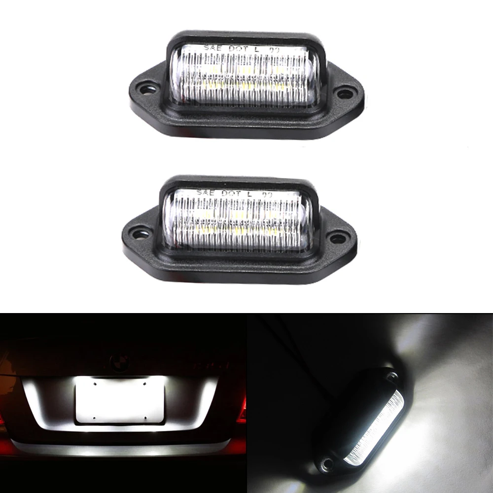 

SITAILE 2pcs Universal 3-SMD LED License Plate Light Lamp Bulbs Number Plate Light for Boats Aircraft Automotive Trailer RV