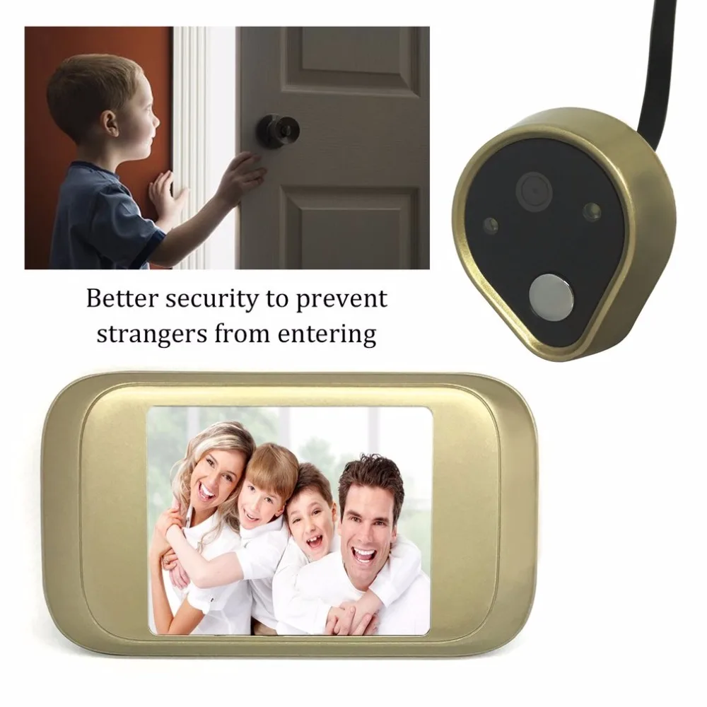 

HD Peephole Viewer Home Safeguard Door Viewer Camera 3.2 Inches LED 1MP HD Smart Viewer Digital Visual Doorbell