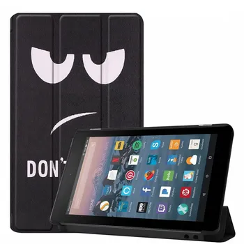 

Case For Amazon New Fire 7 Fire7 2017 Version Protective Lichee PU Leather Case Tablet Protective Cover+Film+Pen