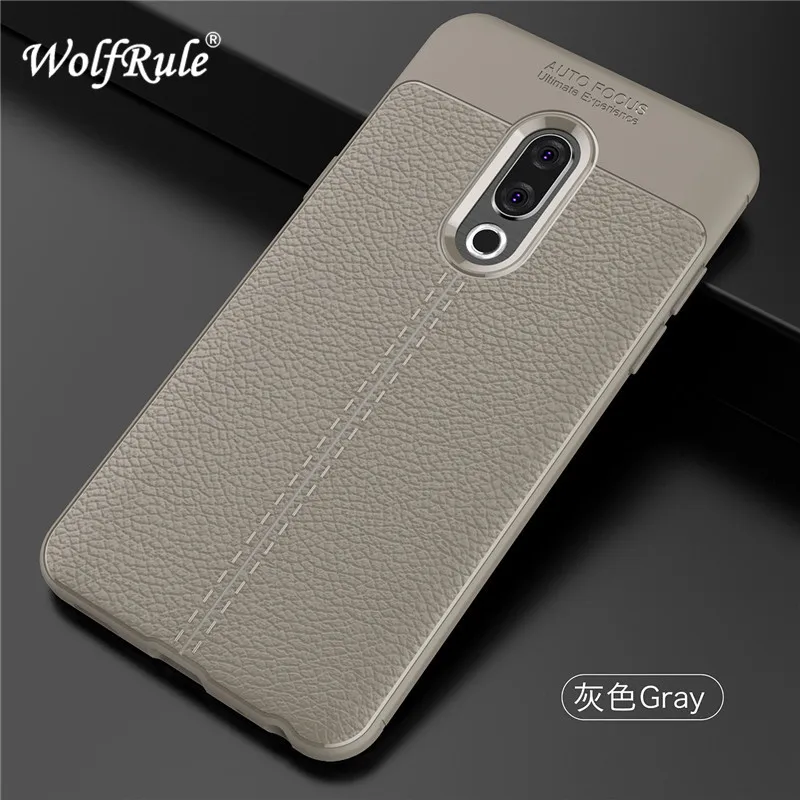 Чехол WolfRul Meizu 15 противоударный Роскошный кожаный чехол из ТПУ для чехлы