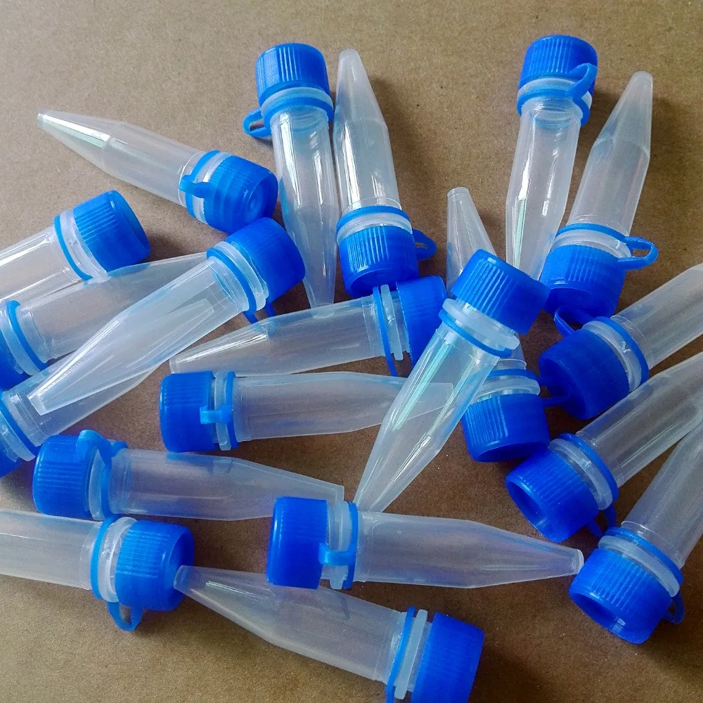 50 PCS 1.5ml Lab Clear Micro Plastic Test Tube Centrifuge Blue Screw