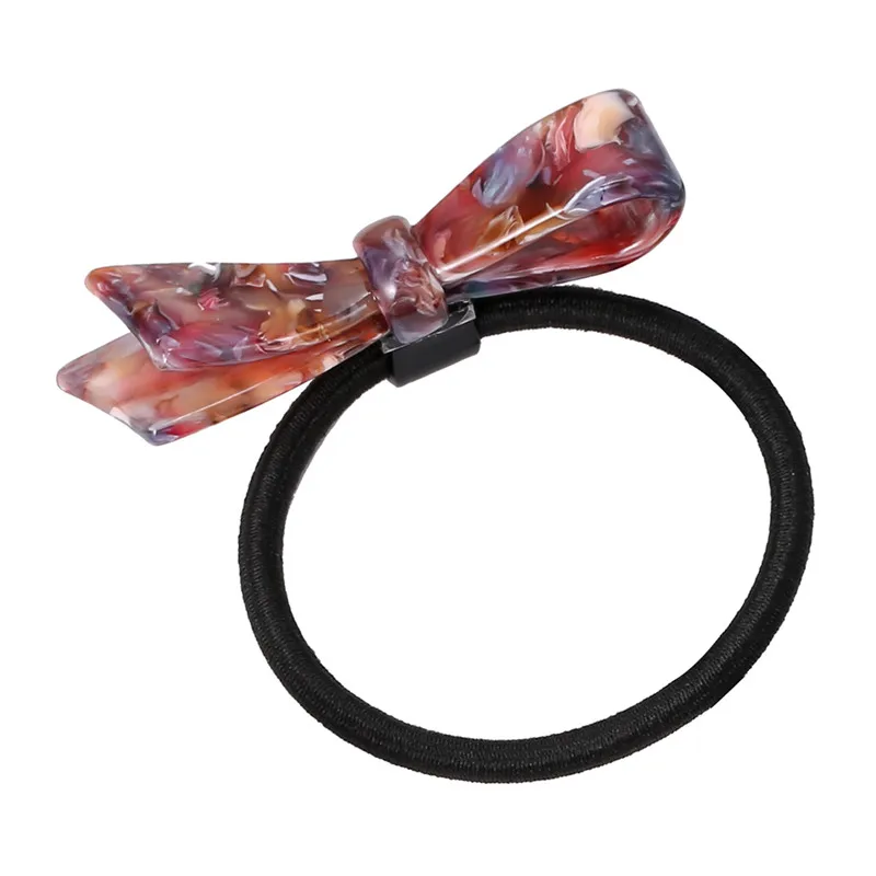 

Bow elastic headbands Bowknot acetate hair tie acrylic cute girls hairwear colorful hair jewelry