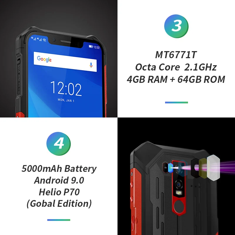 Ulefone Armor 6E IP68 водонепроницаемый ударопрочный телефон 4 Гб + 64 ГБ экран 6 2 дюйма 19:9 FHD