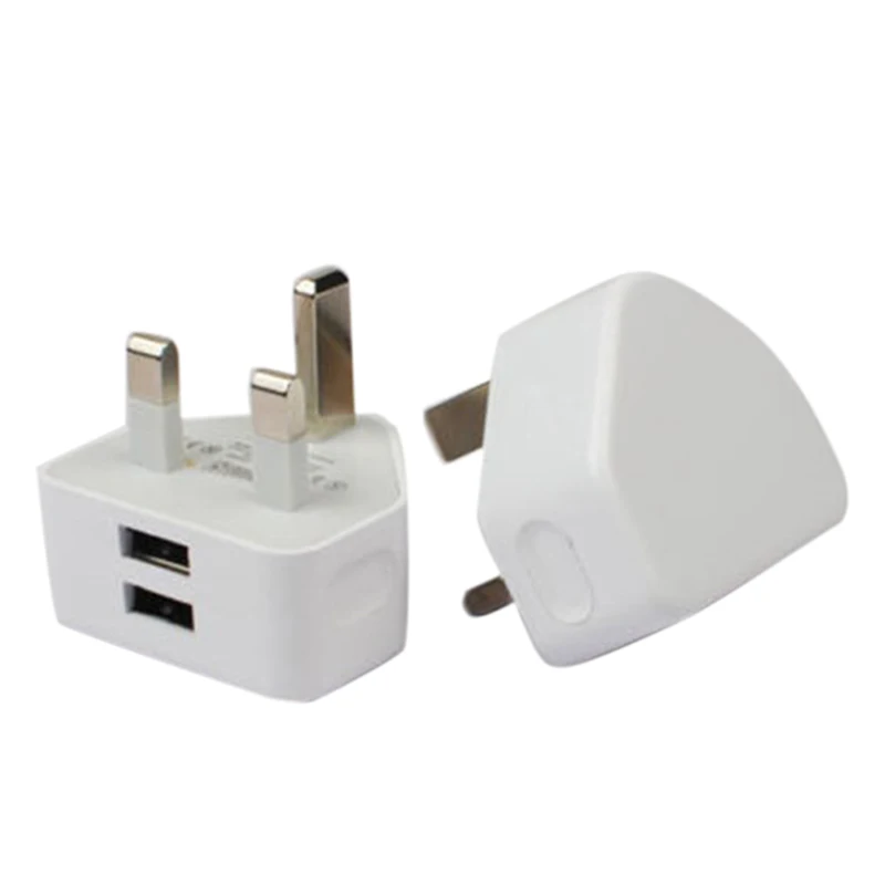 1pc Dual Port USB Power Adapter 5V 2.1A UK Plug Charger For iPhone Samsung Huawei USB Wall Charger Universal