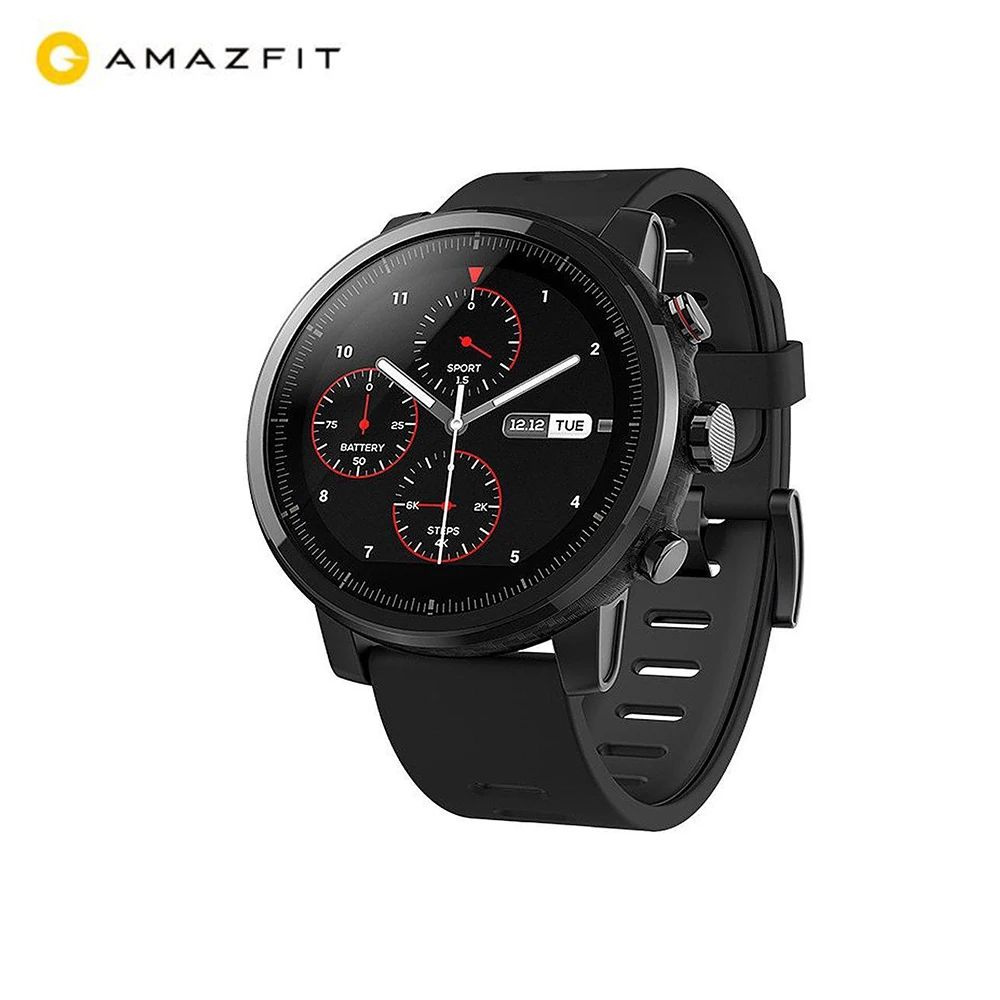 

Original HUAMI AMAZFIT Stratos Pace 2 Smart Sports Watch 1.34 Inch 2.5D Screen 5ATM Water GPS Build-in English Version Black