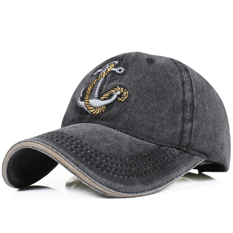 

Retro Washed Baseball Cap Fitted Cap Snapback hat Anchor embroidery Casquette Plain Bone Hat Gorras Men Casual Dad Cap Hat