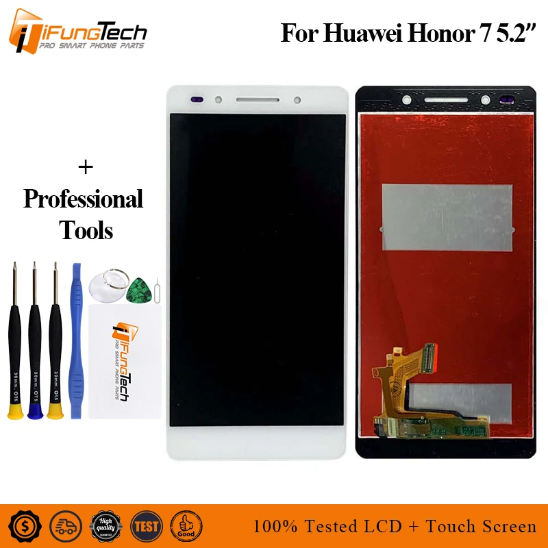 

5.2" Tested LCD For HUAWEI Honor 7 Display Touch Screen Digitizer with Frame for Huawei Honor 7 LCD Display Honor7 Replacement