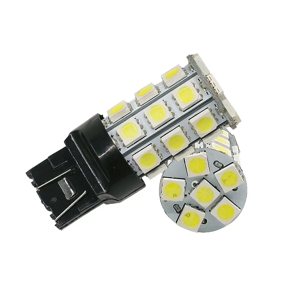 HYZHAUTO 2 шт. T20 W21/5 Вт светодиодный ные Автомобильные фары 7443 5050 27 SMD лампы белого