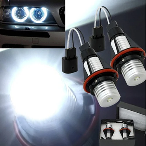 2Pcs 3W 7000K LED Halo Angle Eyes Xenon Marker Light Bulb for BMW E39 E53 E87