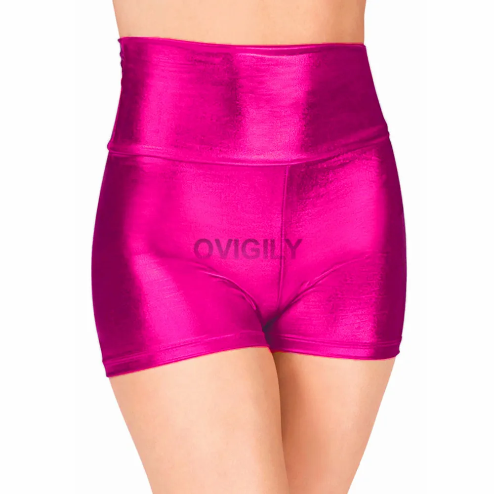 metallic yoga shorts