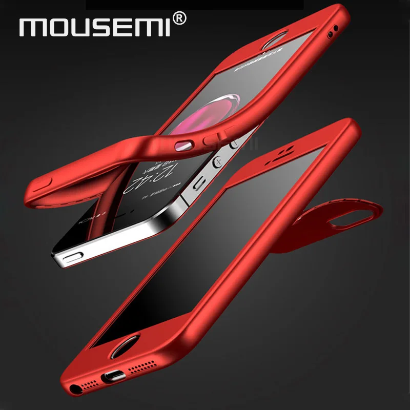 

MOUSEMI For iPhone 7 Plus x Case 360 Protection Phone Cases Silicone Matte Luxury Full Body Cover For iPhone 6s 8 6 Plus Fundas