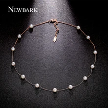 NEWBARK 13Pcs Imitation Pearl Necklaces & Pendants Two Tone Retro Necklace Rose Gold Plated Bijoux Femme Gift For Friends