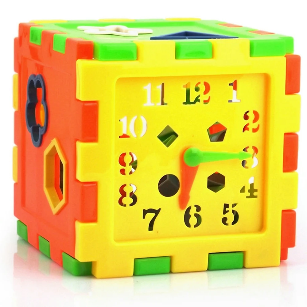 Модель строительные комплекты пластиковая игрушка и хобби красочные Обучающие кирпич игрушки для детей ребенок окно узнать время форма