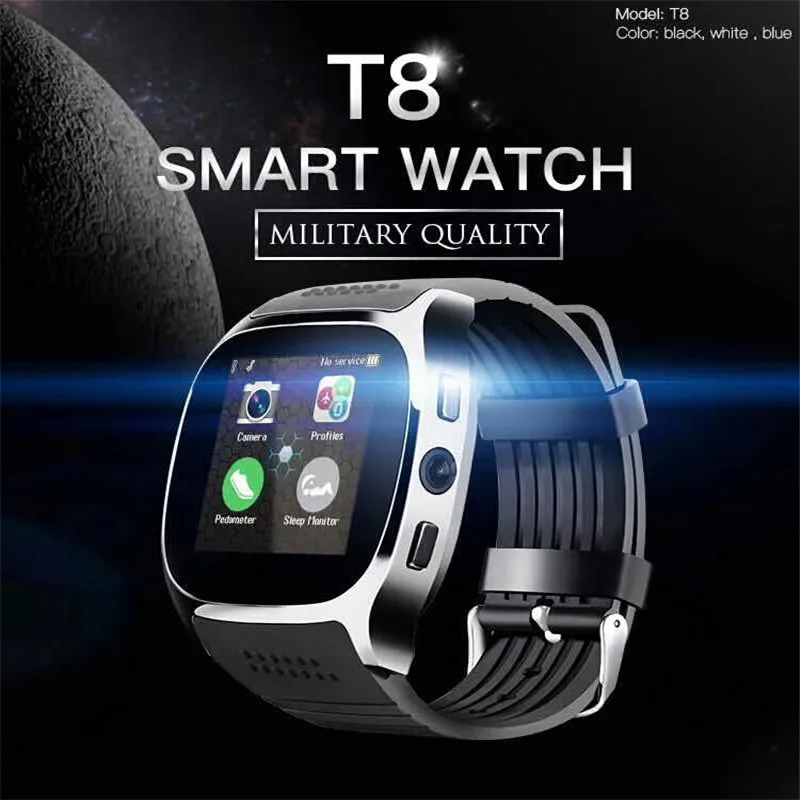 t8 bluetooth smart watch smartwatch with camera
