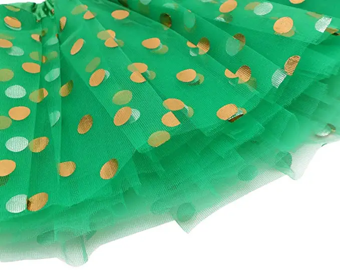 

Baby Girl Tulle green Tutu Skirts Infant Toddler Bling Polka Dot Ball Gown Skirt