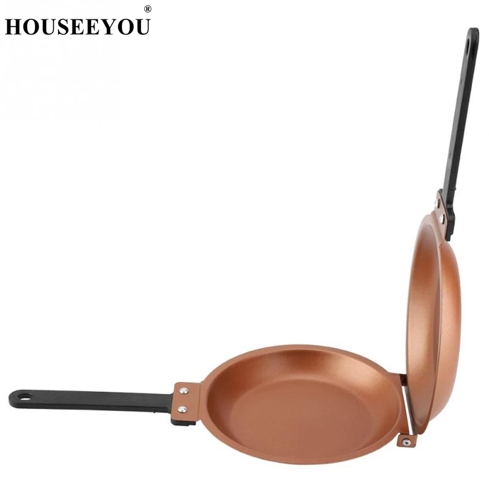 

19cm Double Side Frying Pan Grill Fried Pot Cookware Double Face Baking BBQ Pan Steak Pie Pancake Kitchen Cooking Supplies