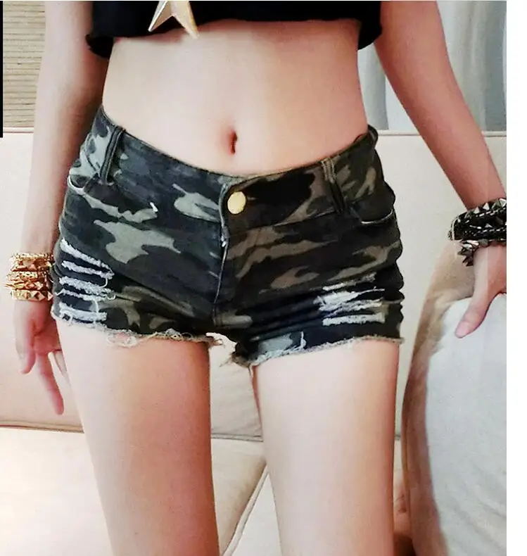 

Mini Short Sexy Denim Shorts for Women Camouflage 2018 Spring Summer Denim Shorts Female Micro Bikini Short Mujer Jeans Femme