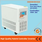 UPS solar charge controller with inverter for off grid solar system, 3000W 48V pure sine wave inverter with 50A PWM controller