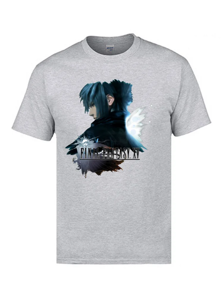 Leisure Hip hop Top T-shirts Classic VALENTINE DAY Short Sleeve O-Neck Tees Pure Cotton Mens Cool Tops T Shirt Noctis Final Fantasy XV version 1 9694 grey