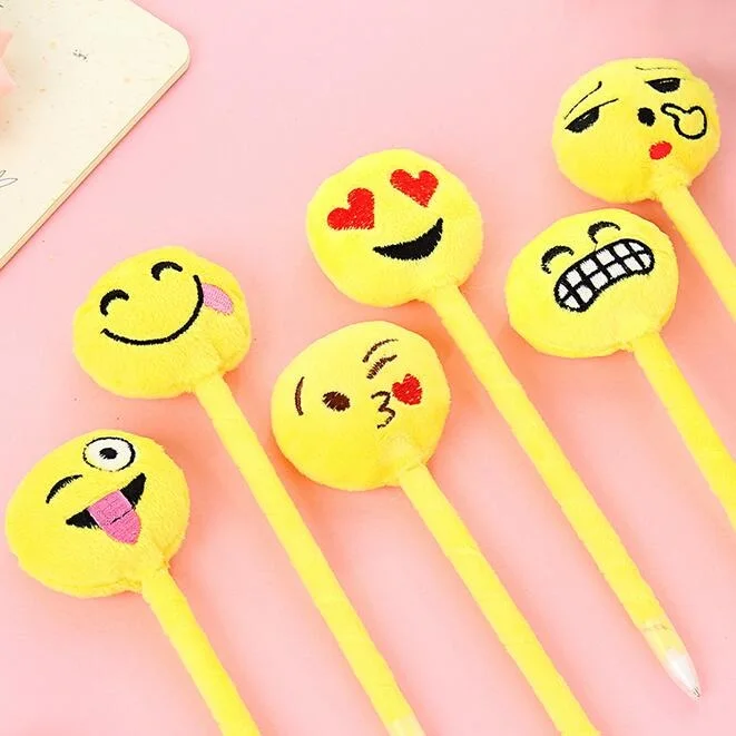 

1pcs/lot Novetly 3D Expression design fluffy Ballpoint pen kawaii soft Ball pen funny gift office school Stationery supplies