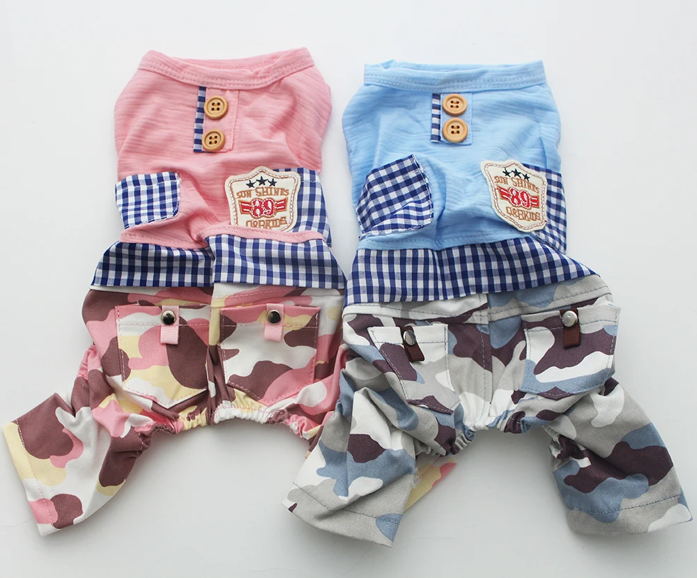 

Dog Cat Camo Palid Jumpsuit Shirts Pants Cat Puppy Rompers Coat Jacket Spring/Summer Clothes Apparel 5 Sizes