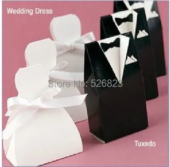 

Bride and groom tuxedo wedding favor candy box, gifts packaging,chocolate bomboniere paper packing,200PCS, EXPRESS shipping
