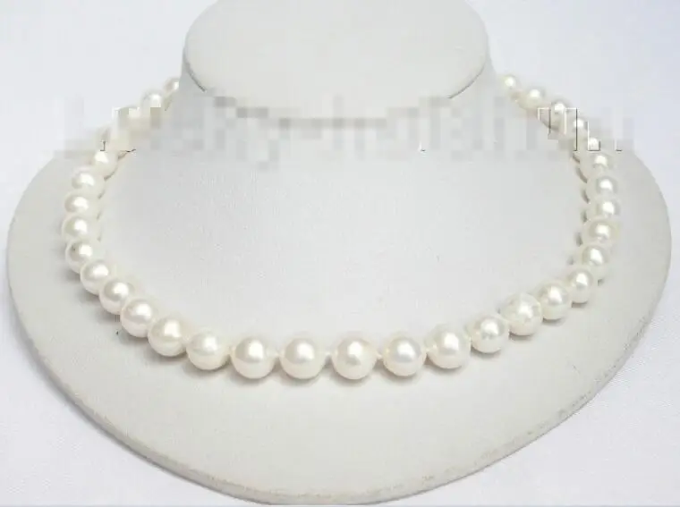 

FREE SHIPPING>>>@@ > Hot sale new Style >>>>>Genuine 11mm 17" round white Freshwater pearls necklace j6568