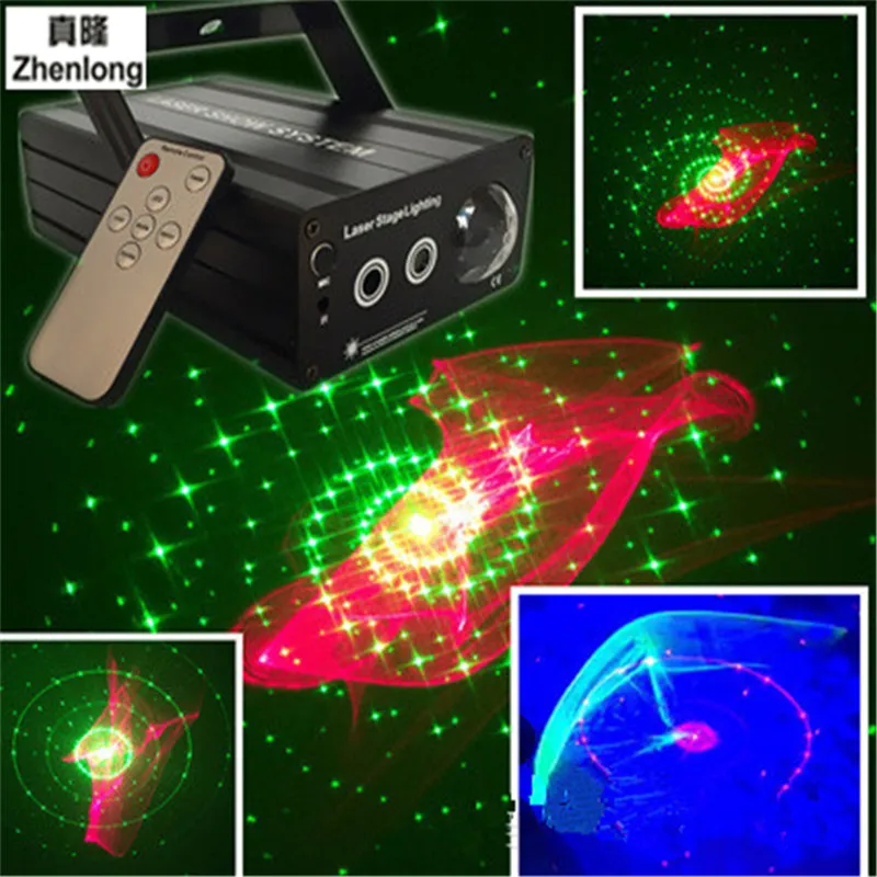 

LED Laser Stage Lighting RGB Mini Laser Projector Red 200mw Green 100mw Light Effect Show for DJ Disco Party Lights Pattern Lamp