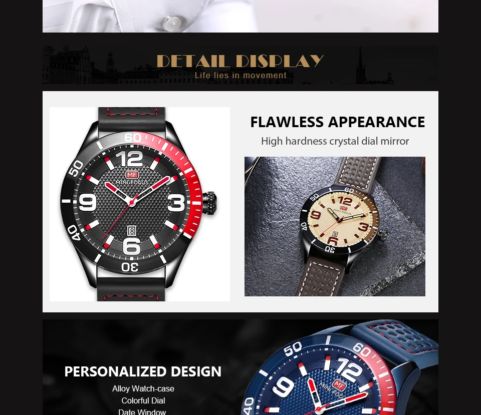 Спортивные часы с мини-фокусом для мужских часов от ведущего бренда, Роскошные водонепроницаемые часы с кожаным ремешком под платье/модные/деловые наручные часы Relogios
