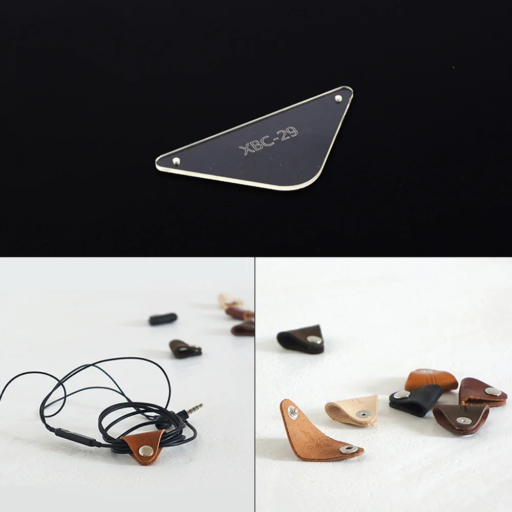 

1PCS Headphones Data Cable Winding Wire Storage Bag Pattern Acrylic Template DIY Handmade Leather Craft Supplies