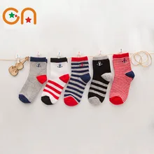 3 9 yrs 5pairs lot Spring Autumn new Kids Boy Girl fashion Cotton navy style Antibacterial