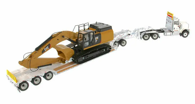 Литой мастеров DM85600 HX520 трактор + низкорамник Cat 349F 1/50 Новый штучной