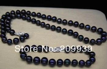

huij 002260 A SET OF SOUTH SEA 9-10MM BLACK PEARL NECKLACE BRACELET