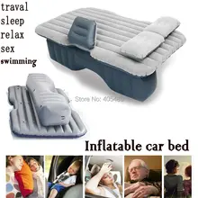 waterproof  hot sale Universal Car Travel Inflatable Mattress Car Inflatable Bed Air Bed Cushion Thickening  floking light gary