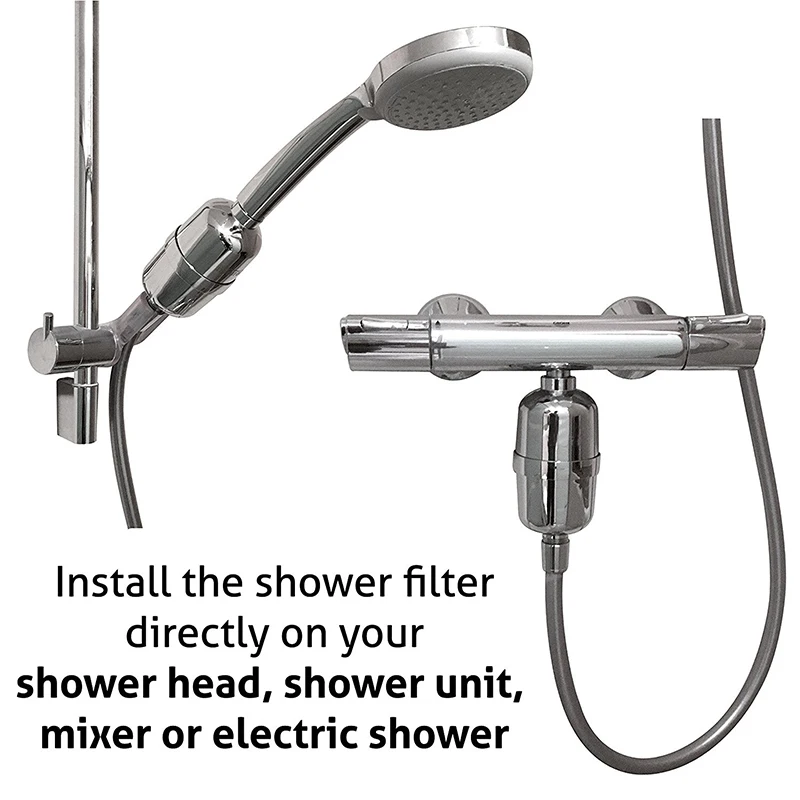 In-line bathroom Shower Filter bathing Level 8 filtering water purifier water treatment Health softener Chlorine Removal For Household (5)