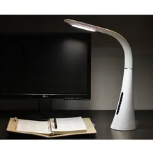 7 Вт вел настольная лампа защиты глаз dimmable настольная лампа с синий индикатор для Яркость резиновая гибкая лампа Рука