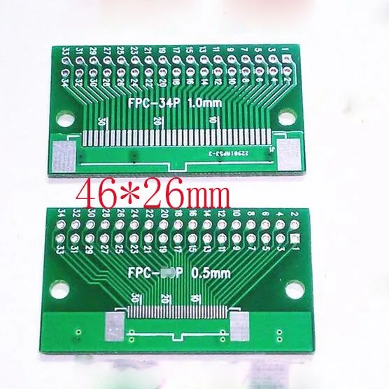 100 шт трансферная плата FPC 34P FFC TO dip 2,54 Pitch TFT lcd панель 1 мм 0,5 мм Шаг двусторонняя