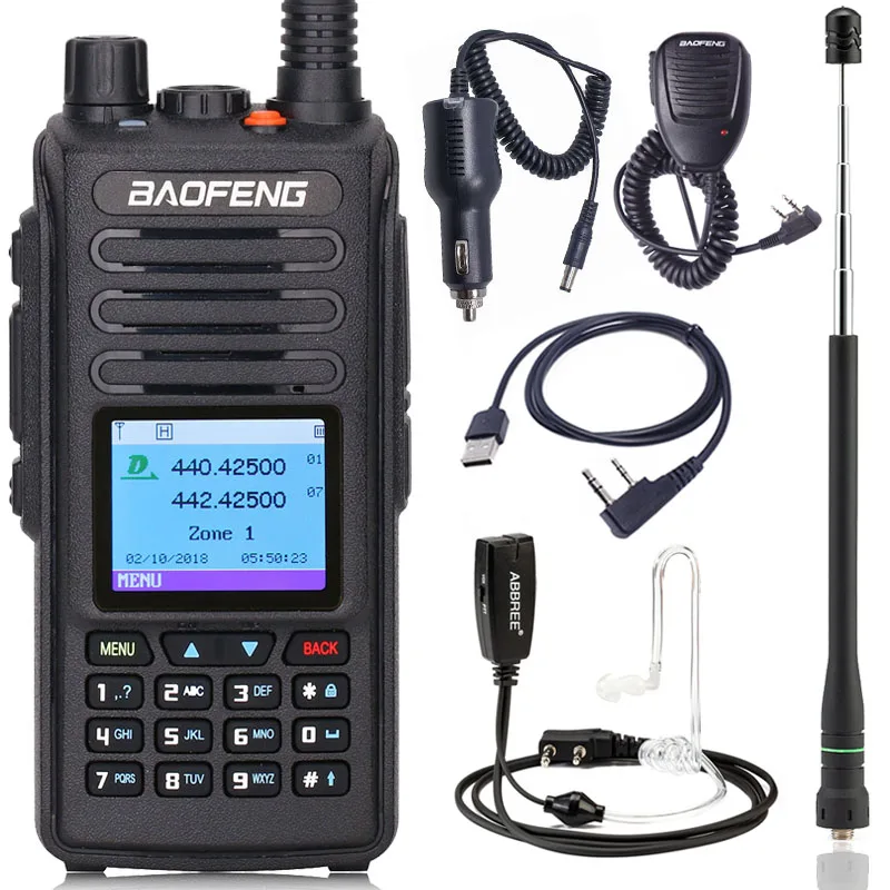 Baofeng DMR DM-1702(gps) Двухдиапазонная рация 136-174 и 400-470MHz Dual Time slot Tier 1& 2 цифровая/аналоговая двухсторонняя рация