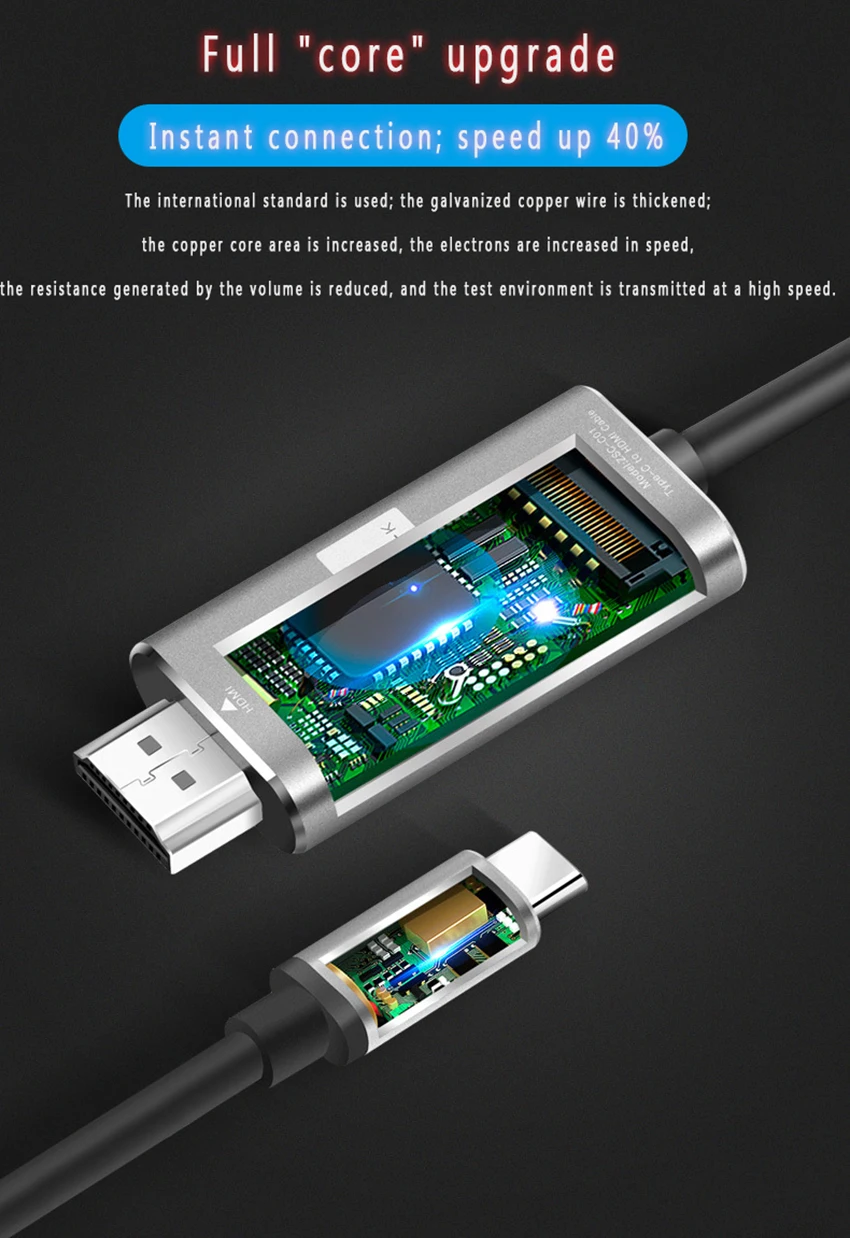 Тип usb C к HDMI 4 K UHD кабель, benfei USB 3,1 Тип C к HDMI адаптер мужчинами позолоченные шнур