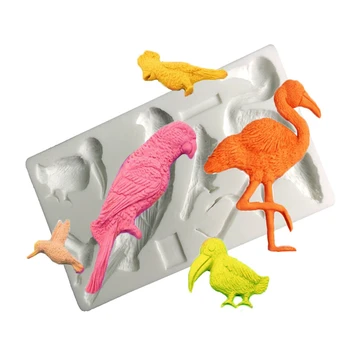 

Flamingo/Parrot Fondant Cake Silicone Mould Chocolate Biscuits Molds Pastry Candy Cooking Baking Cake Wedding Decorating Tools