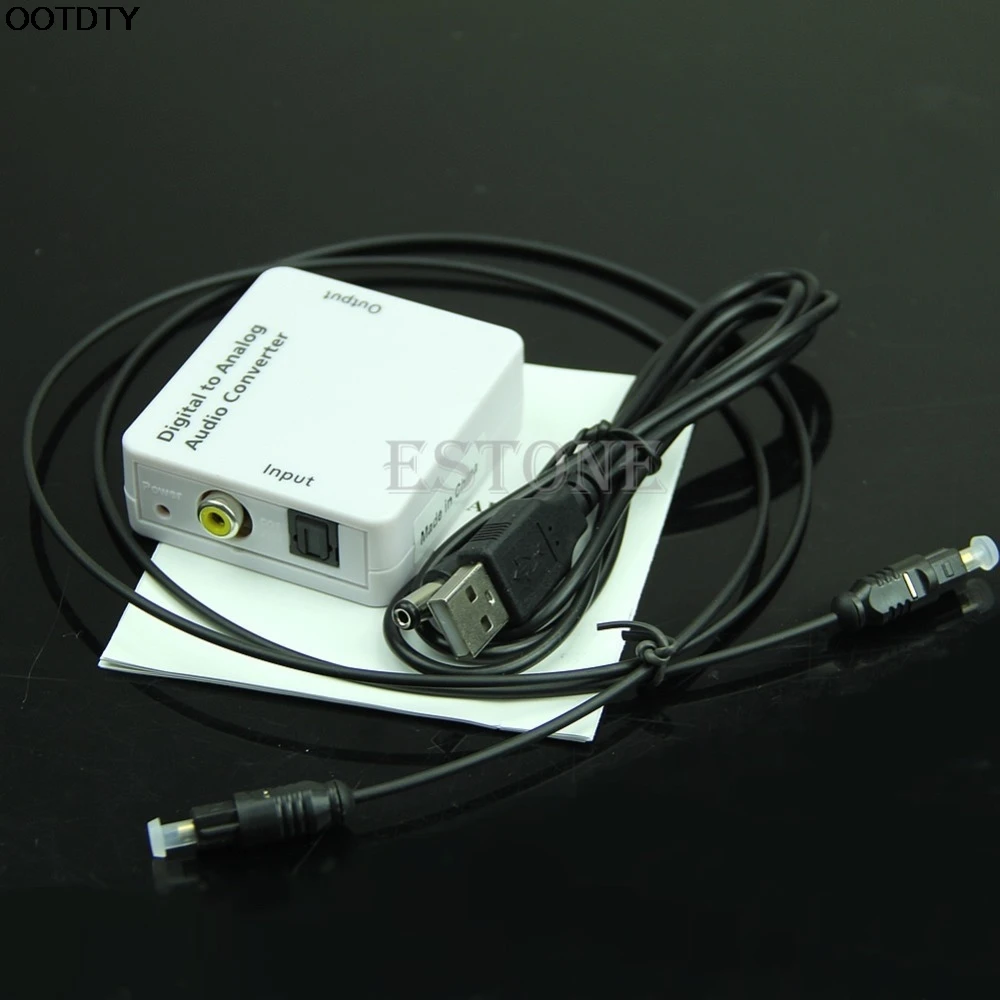 ТВ оптический SPDIF/коаксиальный цифровой к RCA L/R аналоговый аудио конвертер