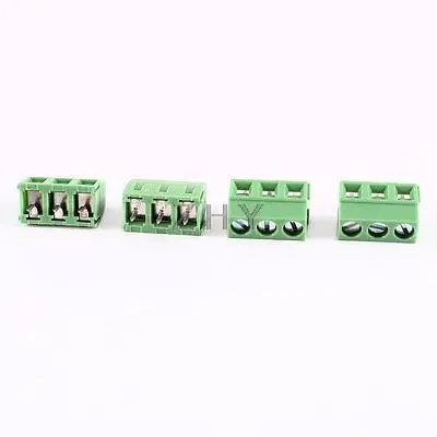 

4 Pcs 3 Pin 5mm Pitch 300V 10A PCB Pluggable Terminal Block Connector
