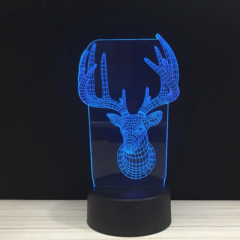 The Plant & Animal Totem LED night light with touch switch acrylic 7colors auto change 3D illusion lamps for deco table lamp RGB