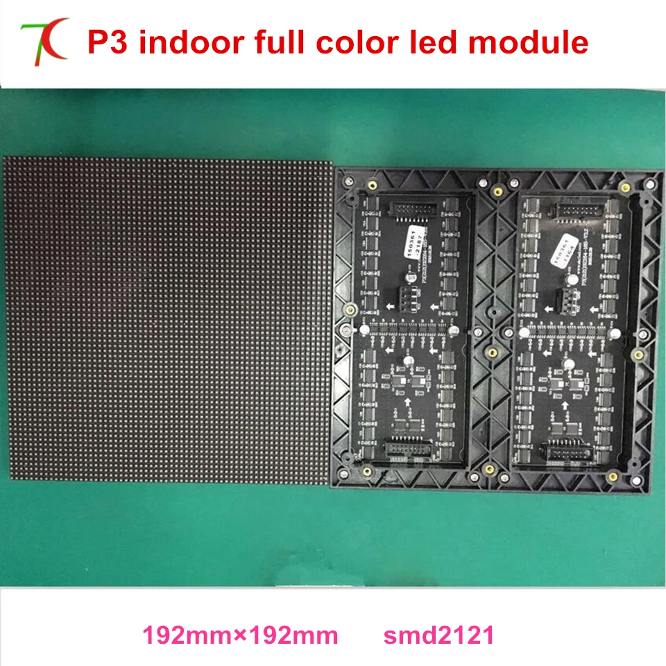 

High brightness P3 indoor 16scan full color led board ,192*192mm,2800cd