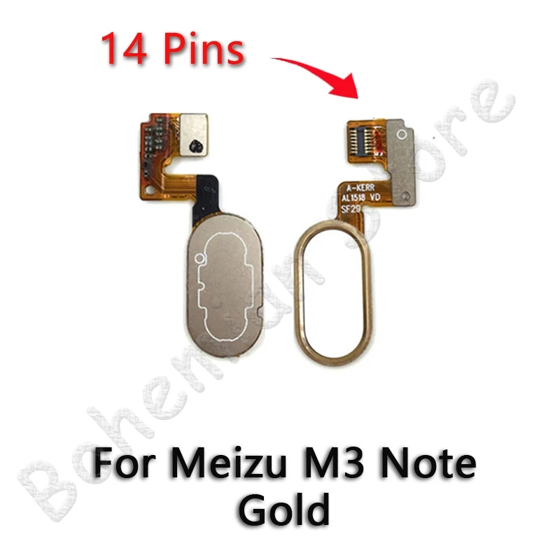 Назад Кнопка Домой отпечатков пальцев гибкий кабель для Meizu M3 Note M3s запасные части мобильного телефона - Цвет: M3 Note Gold