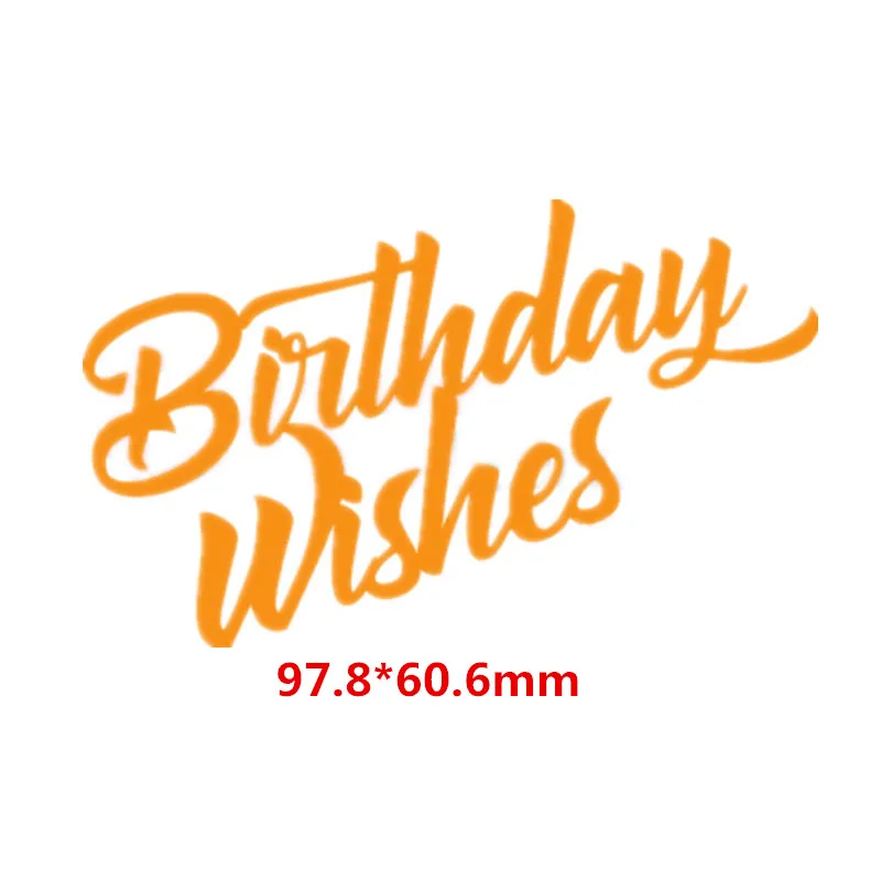 

Birthday Wishes Phrase Words Metal Cutting Dies DIY Scrapbooking Embossing Paper Cards Making Crafts Supplies New 2019 Diecut