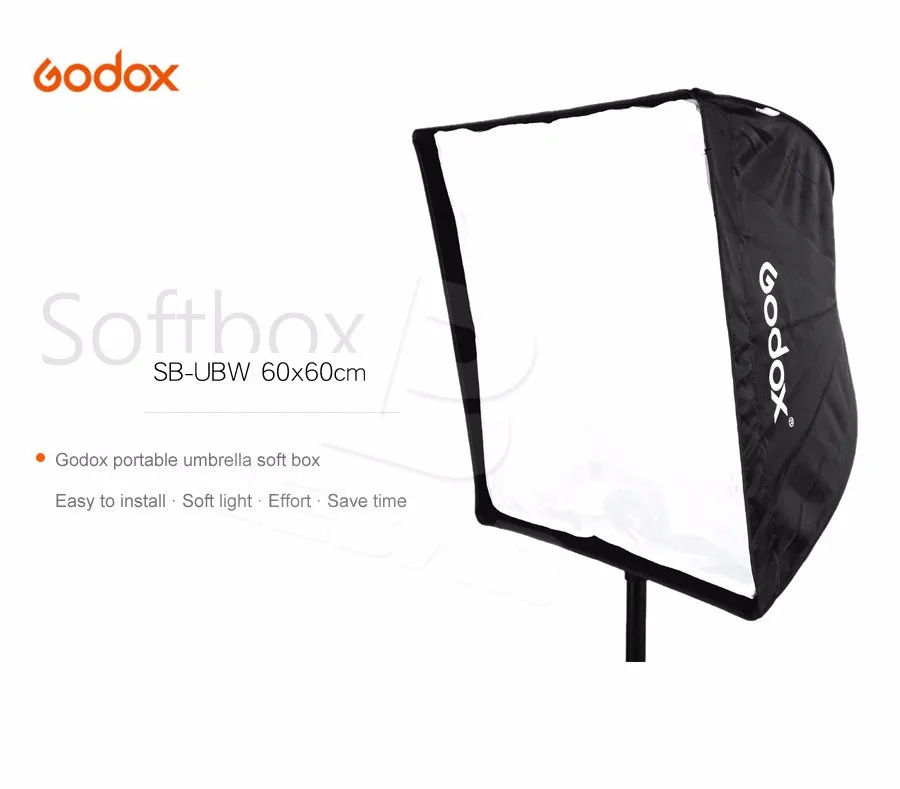 Godox портативный софтбокс 60*60 см/2"* 24" зонт-отражатель для вспышки Speedlite Lighting