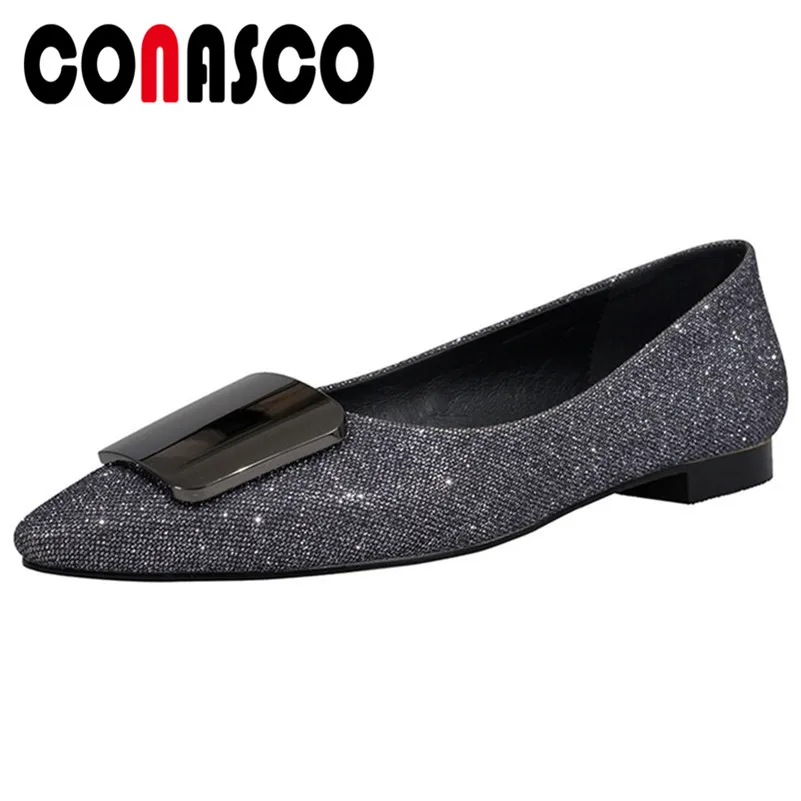 

CONASCO Prom Party Wedding Pumps For Women Metal Decoration Low Heels Fashion Pumps Elegant Sexy Concise Pumps Basic Shoes Woman