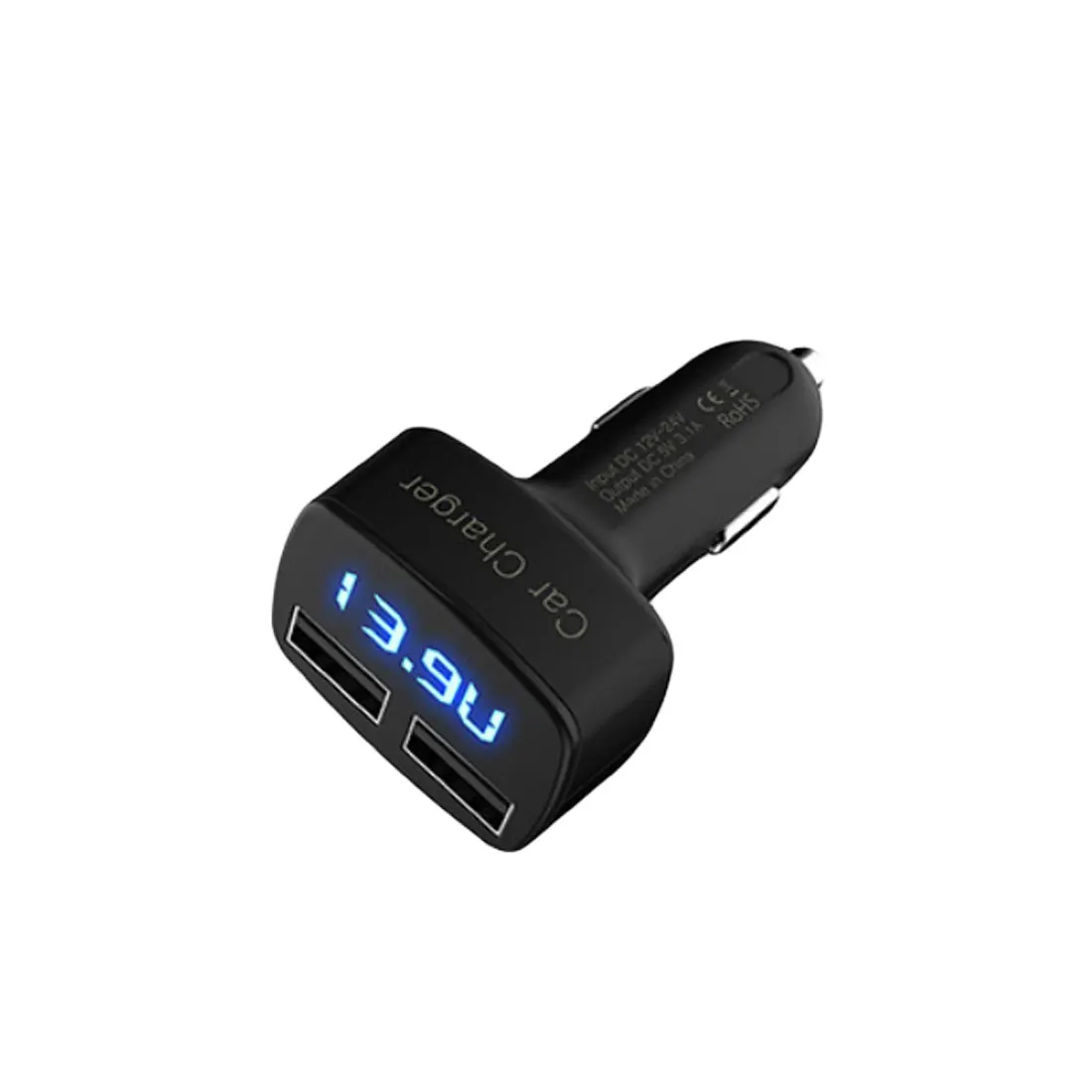 

Dewtreetali Hot sale 4 in 1 Car Charger Dual USB Voltmeter Thermometer Digital Display Charging Cigarette lighter car styling